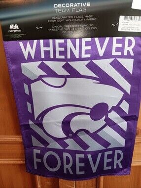 KSU TEAM BANNER FLAG Evergreen Luster Suede Flag in Purple